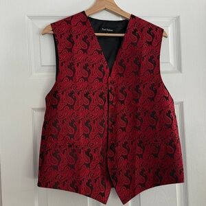 Red and Black Paisley Vest